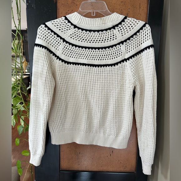 Varley Padbury Pointelle Knit Sweater white sz M - Picture 4 of 4